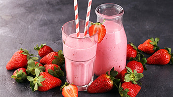 Healthy strawberry milkshake, Nutrient-packed, Fresh and fruity, Wholesome delight HD wallpaper