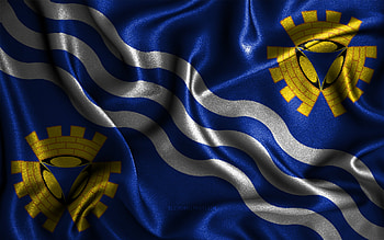 Merseyside flag, , silk wavy flags, english counties, Flag of Merseyside, fabric flags, 3D art, Merseyside, Europe, Counties of England, Merseyside 3D flag, England HD wallpaper
