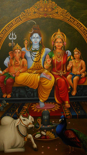 Bholenath Ki , God Ganesh, God Kartikeya, family HD phone wallpaper
