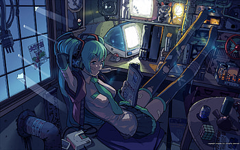 Hatsune Miku Girl Vocaloid HD wallpaper