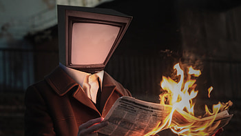 Newspaper Feed Burn, artist, artwork, digital-art, behance HD wallpaper