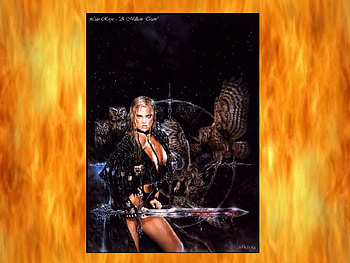 Framed A Million Tears, sword, luis royo, burnished frame, blood, owl, woman, warrior HD wallpaper