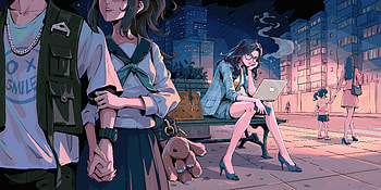 Overtime Worker , anime-girl, anime, artist, artwork, digital-art, artstation HD wallpaper