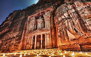 Petra al khazneh, Monastery night temple, Jordanian traditions, Sacred rituals HD wallpaper