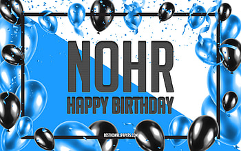 Happy Birtay Nohr, Birtay Balloons Background, Nohr, with names, Nohr Happy Birtay, Blue Balloons Birtay Background, Nohr Birtay HD wallpaper