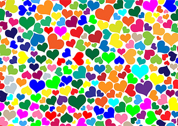 Colorful Hearts Background HD wallpaper
