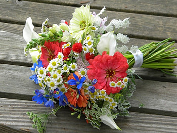 A Bouquet Filled with Summer Cheer, summer, daisy, bright, zinnia, happy, flowers, cheerful, lily HD wallpaper