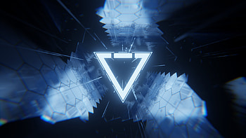 Trigon World, distortion, triangle, Abstract, dark HD wallpaper