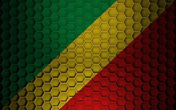Republic of the Congo flag, 3d hexagons texture, Republic of the Congo, 3d texture, Republic of the Congo 3d flag, metal texture, flag of Republic of the Congo HD wallpaper