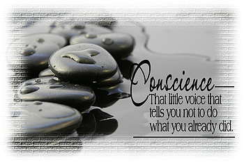 Conscience, quote, white, water, rocks HD wallpaper
