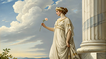 Elegant Muse: A Ultra of Timeless Beauty, Greek, woman, flower, cloud HD wallpaper