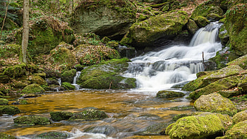 Cozy waterfall in Ysperklamm, Austria, cascades, river, alps, rocks, stones HD wallpaper