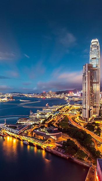 Nice, Hong Kong City, buildings HD phone wallpaper