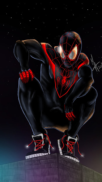 Miles Morales, Morales, Black Spiderman HD phone wallpaper
