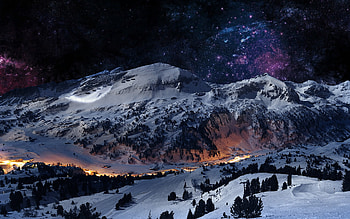 winter mountains scene. HD wallpaper