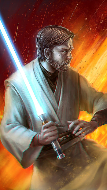 Obi Wan Kenobi, Fighter, Digital Art HD phone wallpaper