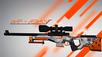 (( Asiimov - AWP [Battle-Scarred] )) rework for cs 1.6 default AWP HD wallpaper