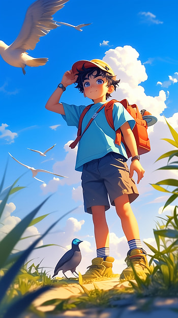 Skyward Gaze, child, adventure, nature HD phone wallpaper