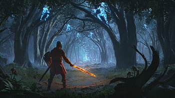 Fantasy Knight’s Quest: Dark Forest Adventure, fantasy, knight HD wallpaper