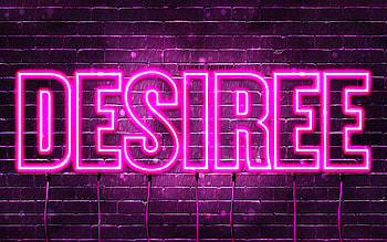 Happy Birtay Desiree, , pink neon lights, Desiree name, creative, Desiree Happy Birtay, Desiree Birtay, popular french female names, with Desiree name, Desiree HD wallpaper