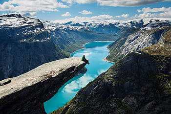 Norwegian majesty, Iconic Trolltunga, Nature's grandeur, Wanderlust adventure HD wallpaper