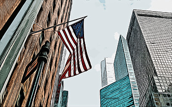 USA flag, , vector art, USA flag drawing, creative art, USA flag art, vector drawing, abstract year landscape, American flag, USA HD wallpaper