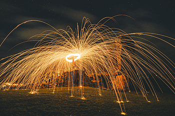 Night, Sparks, Miscellanea, Miscellaneous, Long Exposure, zelight, Glow HD wallpaper