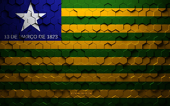 Flag of Piaui, honeycomb art, Piaui hexagons flag, Piaui, 3d hexagons art, Piaui flag HD wallpaper