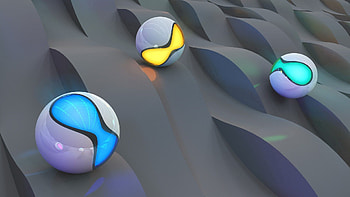 Shine, Light, 3D, Surface, Balls HD wallpaper