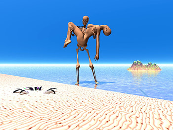 Skeleton Carrier, sand, rescue, ocean, save, beach HD wallpaper