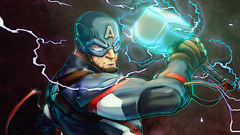 Captain America Art Hammer, captain-america, superheroes, artwork, deviantart HD wallpaper
