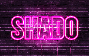 Happy Birtay Shado, , pink neon lights, Shado name, creative, Shado Happy Birtay, Shado Birtay, popular japanese female names, with Shado name, Shado HD wallpaper