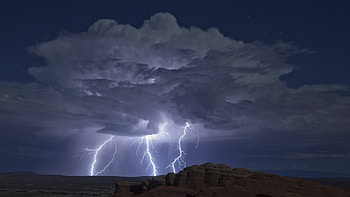 Cumulus clouds, Thunder HD wallpaper