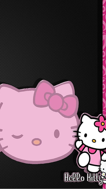 Kuromi, Hello Kitty, Black Background HD phone wallpaper
