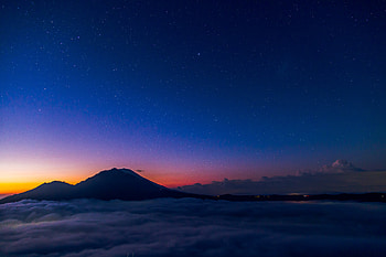 Nature, Mountains, Night, Clouds, Starry Sky HD wallpaper
