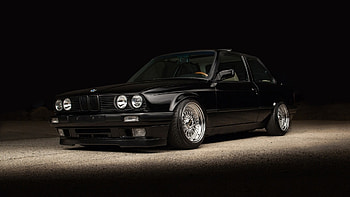 outlook, black, bmw, bbs rs, e30 HD wallpaper