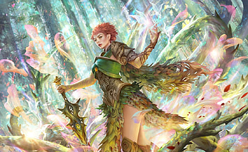 Briar, green, sword, fantasy, hoang lap solan, hoanglapsolan, girl HD wallpaper