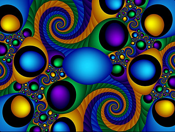 Fractal, digital, abstract, art, spiral HD wallpaper