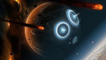 Meteors Universe, meteors, digital-universe, abstract, artist HD wallpaper