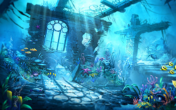 Underwater Scene, graphics, underwater, nature HD wallpaper