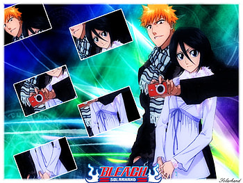Rukia and Ichigo, colorful, stuff, , anime HD wallpaper