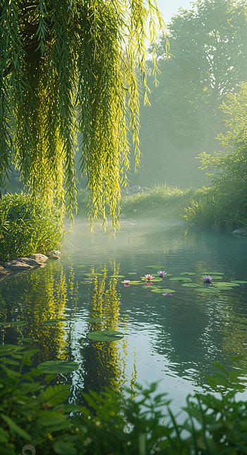 Tranquil Pond: A Serene Experience, pond, nature, water, mist HD phone wallpaper