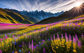Valley of flower, AI Art, landscape, valley, artistic, nature HD wallpaper