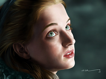 Sophie Turner Portrait Fanart, sophie-turner, celebrities, girls, portrait HD wallpaper