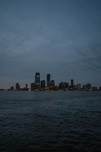 Cities, Water, Twilight, City, Building, Lights, Dusk HD phone wallpaper