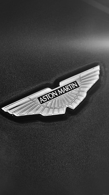 Aston Martin Logo, Car, BW, Dark HD phone wallpaper