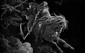 Dark, horse, rider, fantasy HD wallpaper