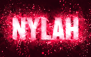 Happy Birtay Nylah, , pink neon lights, Nylah name, creative, Nylah Happy Birtay, Nylah Birtay, popular american female names, with Nylah name, Nylah HD wallpaper