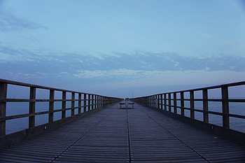 Nature, Sea, Clouds, Wharf, Benches, Berth HD wallpaper