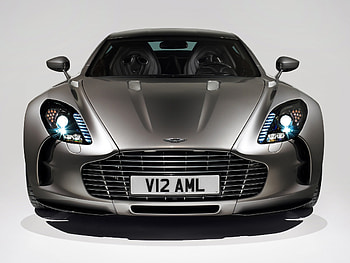 Auto, Aston Martin, Cars, Front View, 2009, Metallic Gray, Grey Metallic, One-77 HD wallpaper